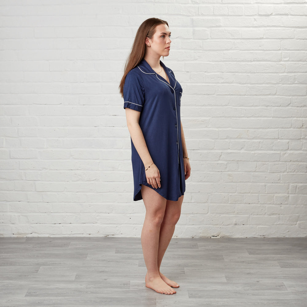 
                  
                    Women's Short Sleeve Branded Button Up Nightshirt
                  
                
